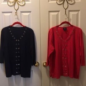 JM Collection Pink and Navy tunics PXL